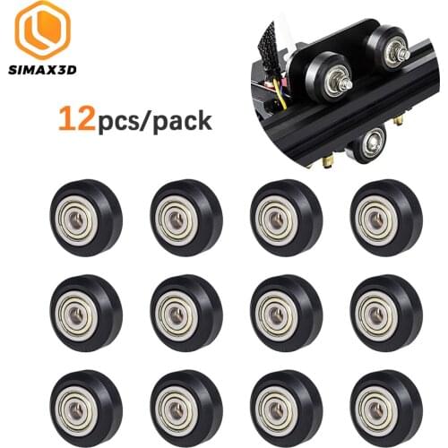 SIMAX3D 6/12pcs CNC Openbuilds Wheel Plastic POM Wheel with 625zz Bearings Passive V-Slot Perlin Pulley Wheel 3D Printer Parts