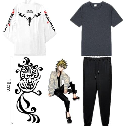 Tokyo Revengers Hanemiya Kazutora Cosplay Costumes White Coat Valhalla Uniform Baseball Coat Mikey Draken Halloween Kids Adults