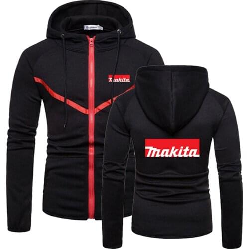 Hot! New Mens Makita Logo Zipper Quality Comfortable Wild Styles Muscle Sportswear Hoodies High Street Comfortable Sweatshirts