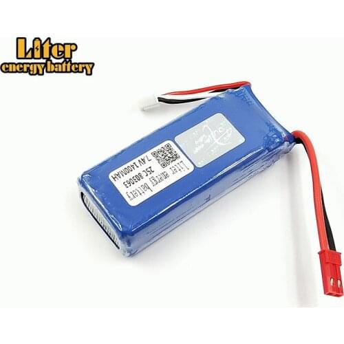 Tarantula X6 Lipo Battery 7.4 v 1400mAh 803063 2S 25C JST For WLtoys Quadcopter Drone V666 V262 V323 Helicopter