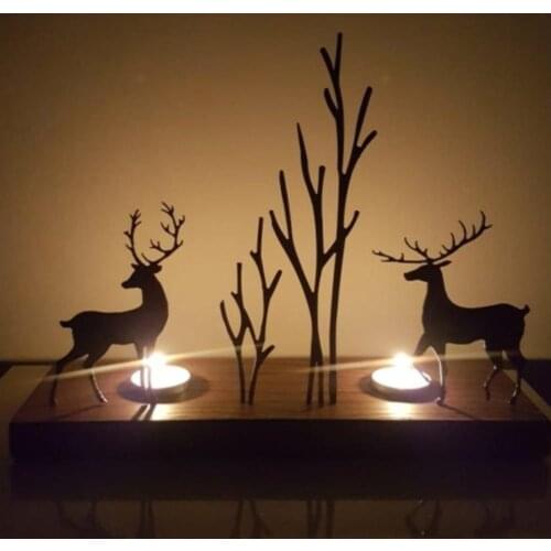 Metal candlestick safari deer Candle Holder decorative handmade figurines home Decoration accessories gift Party Decoration Candle Holder