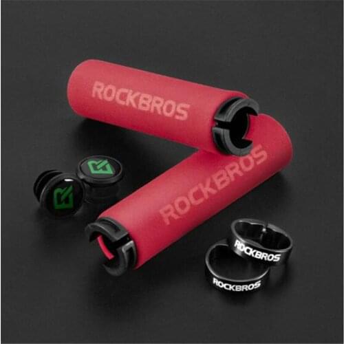 ROCKBROS MTB Silicone Sponge Ultraight Cycling Handlebar Grips Bicycle Grips Anti-skid Shock-absorbing Soft Bike Grips