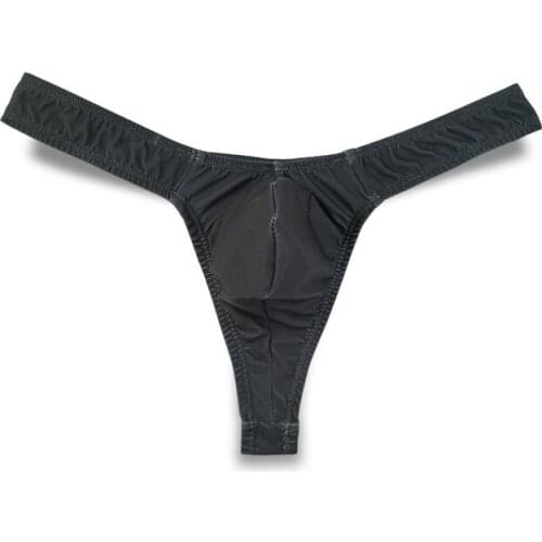 Men Underwear Thongs and G Strings Sexy Gay Jockstrap Mens Underwear Smooth Ice Silk Briefs Mens T Back Thong Panties