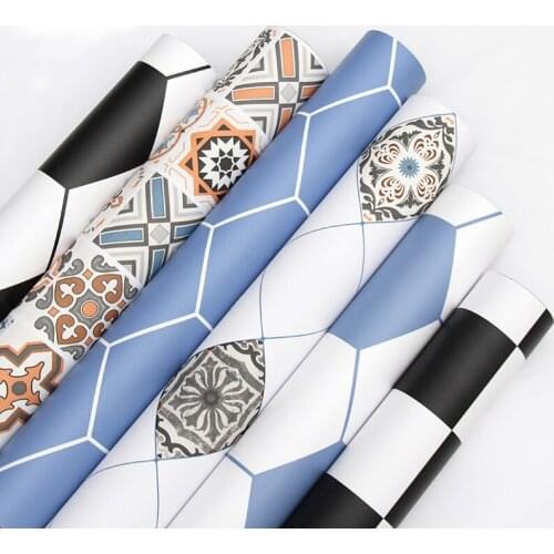 Modern Style Thickening Self-Adhesive Floor Stickers Fashion Marble Pattern Bathroom Floor Wallpaper Waterproof Wall Stickers ro