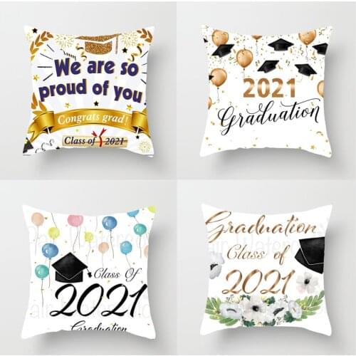 Class of 2021 Graduation Cushion Cover Son daughter High School College graduate Congrats Grad Sofa family party decoration gift