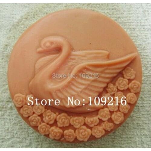 Wholesale!!!1pcs New Style Swan&Rose (zx405) Silicone Handmade Soap Mold Crafts DIY Mould