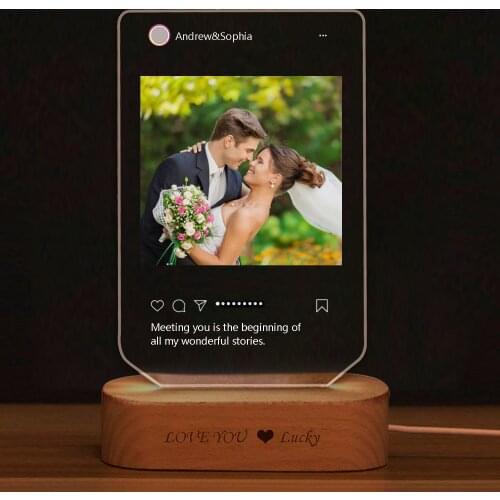 Custom Text Photo DIY Colorful Pictures USB Power Customized Personal Night Light Festival Valentines Day Brithday Gift