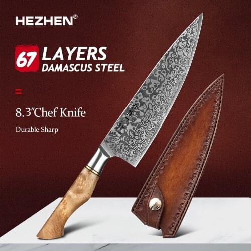 HEZHEN Master Series 8.3 Inches Chef Knife Japanese 67layer Damascus Kitchen Knife Stainless Steel Kitchen Knives