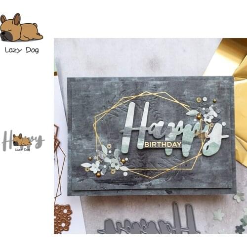 Happy Word Letter Metal Cutting Dies Scrapbooking Stencil DIY Decorative Craft Embossing Die Cuts Card Making New Dies For 2020