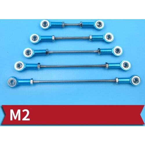 1Set M2 Linkage Pushrod Assembly 2mm L110/120mm Pull Rod+25T Half Servo Arm Horn+Ball Joint/Ball Head Rod Ends for RC Model Boat
