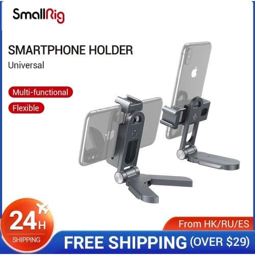 SmallRig Universal Smartphone Holder For Iphone X/XS Vlogging Accessories Mobile Phone Clamp Mount With Cold Shoe Mount -2415
