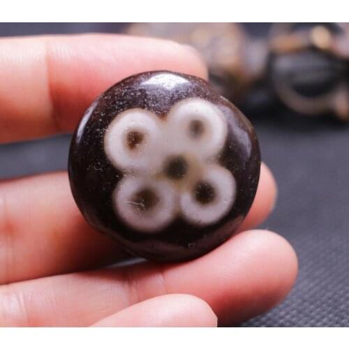 Magic Tibetan Old Agate 5 Eye X2 Coin Shape Goat Eye dZi Bead Pendant Amulet AAA Totem LKbrother Sauces Top Quality Garrentee