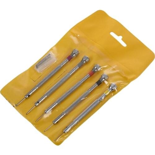 High quality screwdriver set 5 X 0.8-1.6mm flat blade head tip wrist watch screwdriver repair set mobile phone pc repair tool