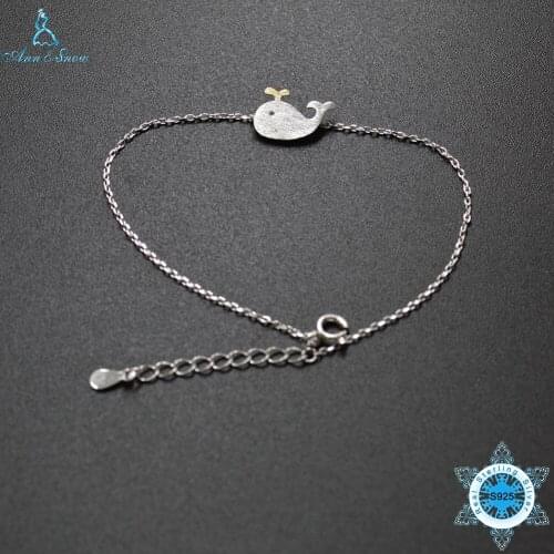 Ann & Snow Spring Collection 100% 925 Sterling Silver Dancing Bee In Daisy Dolphin Women Chain Bracelet Fine Jewelry Gift