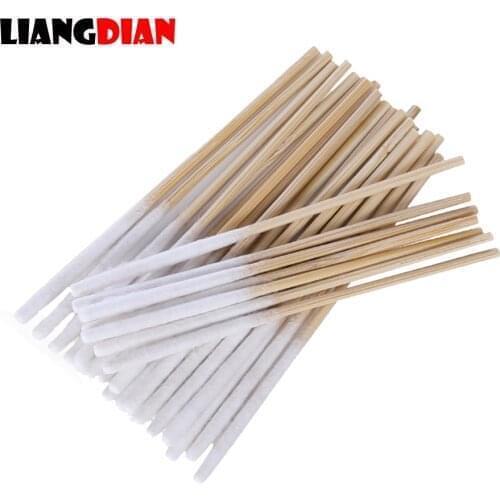 10 Bags Bamboo Cotton Stick Swabs Buds With Long Cotton Head For Eyebrow Lips Eyeline Permanent Tattoo Makeup Cosmetics