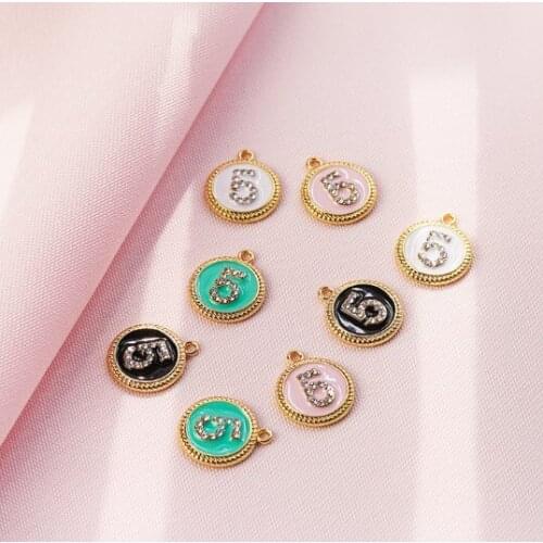 10pcs/lot number Alloy Dripping Oil Pendants for DIY Handmade Jewelry Necklace Accessories fg5d