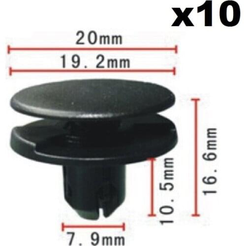 10x Nylon OEM Fender Push Type Retainer Clips For Honda Acura 91501-TRO-003