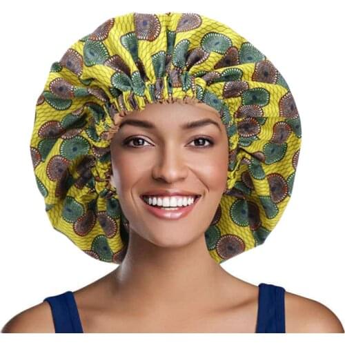 2021 New African style fashion printing elastic ms nightcap increase hat double elastic bonnet