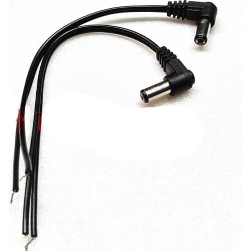 3 pieces new 22AWG DC Power Plug L-shaped 5.5X2.1mm male 90 Right Angle Single Head Jack Adapter Cord Connector Cable 29cm