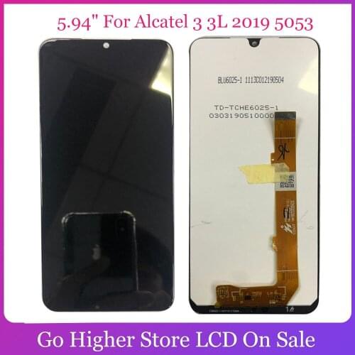 5.94" For Alcatel 3 3L 2019 5053 OT5053 5053K 5053Y 5053D OT5039 5039 LCD DIsplay Touch Panel Glass Assembly Replacement Parts