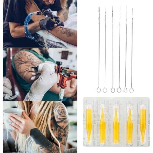 50pcs Disposable Tattoo Needles Mixed Tattoo Cartridge Needles Tips Set Semi-Permanent Makeup Eyebrow Tattoo Supply For Beginner