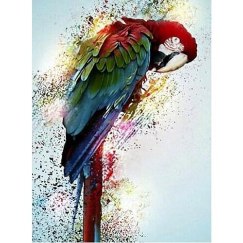 5D DIY Diamond Painting Colorful Parrot Pictures Full Square Round 3D Diamond Embroidery Crystal Mosaic Home Decor Gift DF102