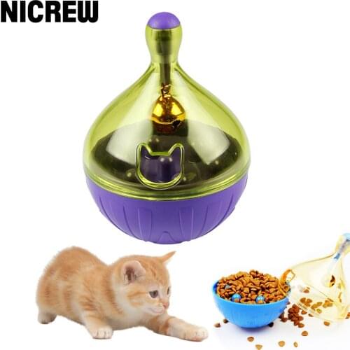 Nicrew Pet Fun Bowl Feeder Dog Cat Feeding Toys Pet Tumbler Leakage Food Ball For Training Playing Exercise IQ Toy Pets Supplies