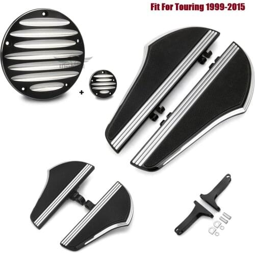 Black Defiance Footboard Floorboards Derby point timer cover For harley 1999-2017 Fat Boy FLSTF 2006-2015 Street Glide FLHX
