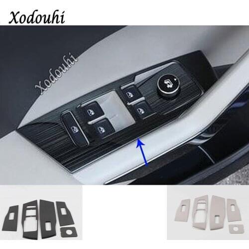 For Volkswagen VW T-cross Tcross 2018 2019 2020 2021 Stainless Door Window Glass Sill Armrest Lift Switch Button Trim Frame