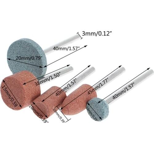 5Pcs 3mm Shank Wheel Head Grinding Polishing Electric Grinder Power Tool