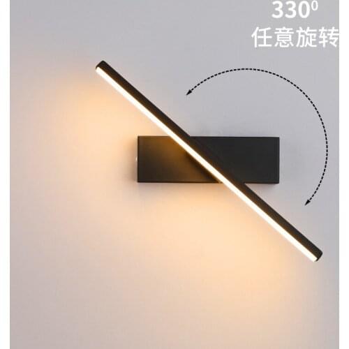 Personality bedroom bedside lamp Nordic modern minimalist creative stair aisle living room revolve wall lamp
