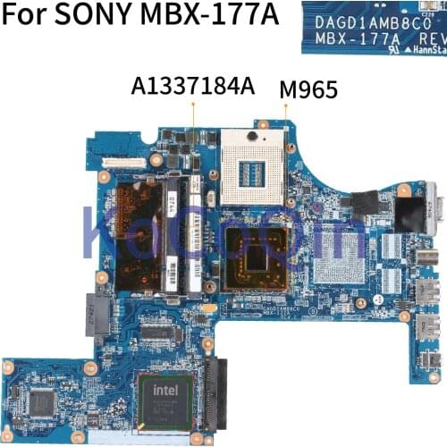 KoCoQin laptop Motherboard For SONY VGN-CR CR203E Vgn-cr220e PCG-5J5M Vgn-cr420e MBX-177A DAGD1AMB8C0 A1337184A M965 Mainboard