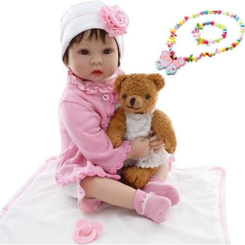 NPK Doll Silicone Reborn Baby Dolls 22 Inch 55cm Realistic Lovely bebe girl reborn toddler princess l.o.l doll for child gift
