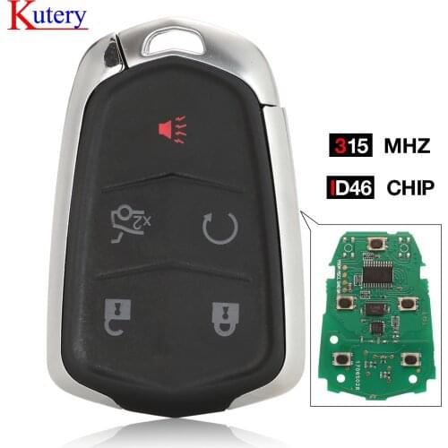 Kutery Keylessgo HYQ2AB Remote 315MHz Car Key for Cadillac ATS CTS SRX XTS Escalade 2014 2015 2016 2017 5 Buttons Smart Fob