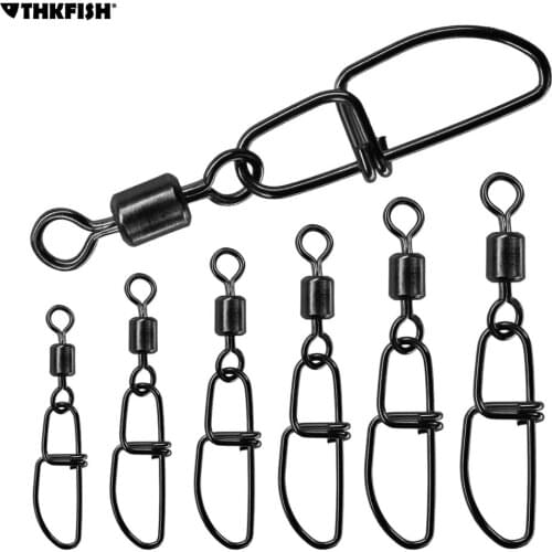 30pcs/lot Brass Barrel Fishing Swivels Solid Rings Fishing Line Lure Connector with Interlock Snap Swivels Tackle #1-#8