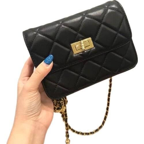 Mini Chain Bag 2021 Summer New Sheepskin Rhomboid Cross-body Female Bag