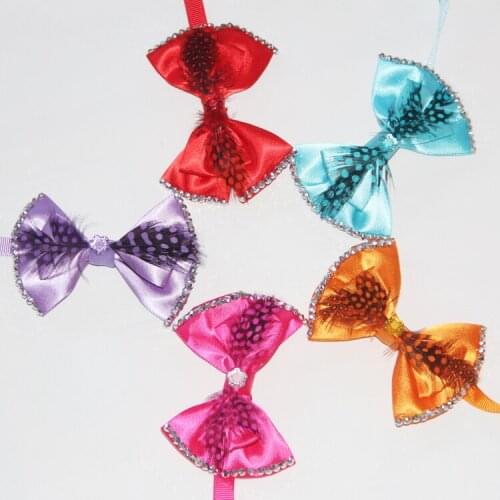 Multicolor pet cat dog adjustable Dog/ cat collar Pet tie bows mix colored pet accessories pet supply 20pcs