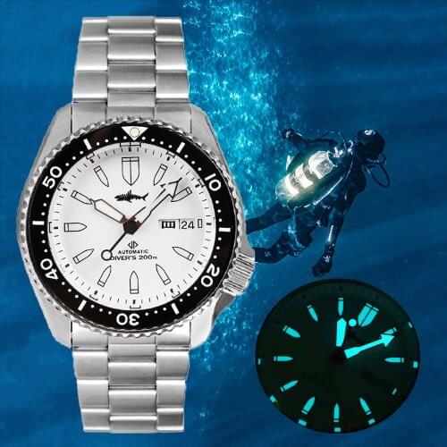 HEIMDALLR SKX007 Mens Mechanical Watch NH36A Sapphire Crystal Automatic BGW9 Luminous Ceramic Bezel Diver Watch 200m Waterproof