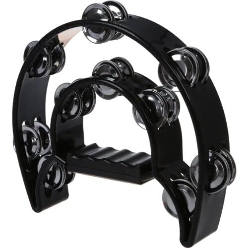 Musical Double Half Moon Tambourine Drum Kit Hi Hat Percussion Gift KTV Party