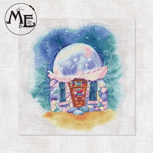 Jellyfish hut 40-42 Cross Stitch Set DIY Kit Embroidery Needlework Craft Packages Cotton Fabric Floss