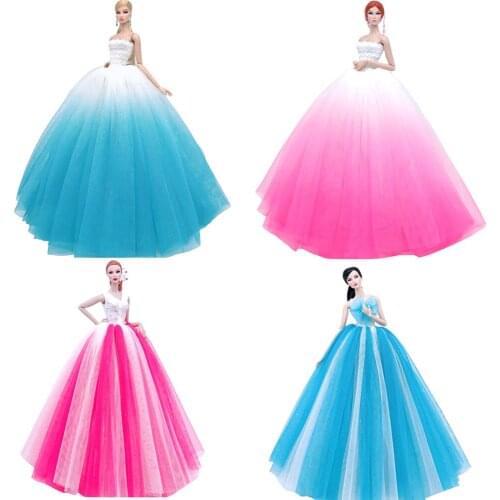 NK Mix Princess Doll Wedding Dress Fashion Lace Skirt Full Lace Clothes For Barbie Doll Accessories Toys Gift 05 JJ