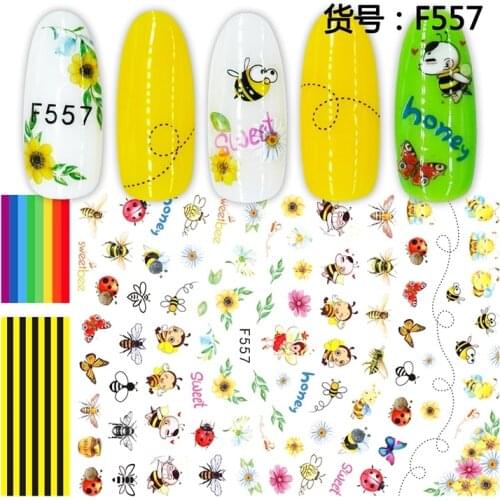 Nails stickers decal decoration Bee flamingo nail decoration DIY Creative Designs Watermark Decals Tool