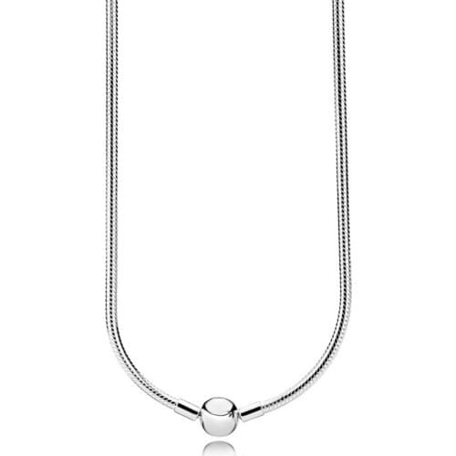 NEW 2018 NEW 100% 925 Sterling Silver Charm Necklace Elegant Temperament Fit DIY Bead Chain Suitable Girl Gift Jewelry