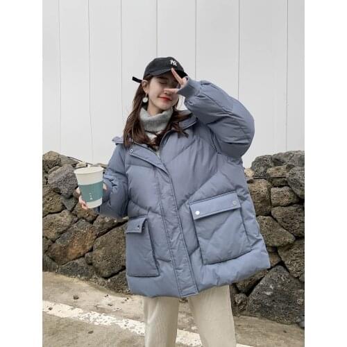 2021 New Winter Jacket Females Cotton Padded Coat Korean Loose Large Size Parkas Outwear Women Warm Quilted Wadded Jackets