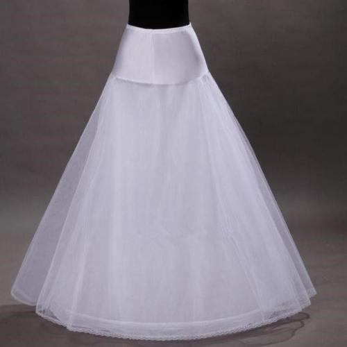 New White 1 Hoop A-Line Bridal Petticoat Crinoline Long Wedding Dress Underskirt 2017