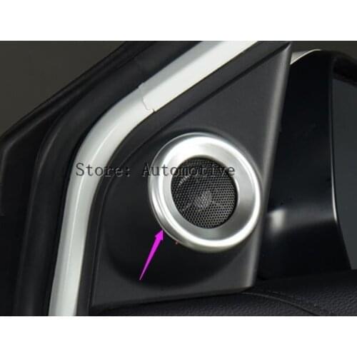 Fit For HONDA CRV CR-V 2017 2018 ABS Chrome or Fiber Paint Interior Inner Door A pillar Stereo Speaker Ring Cover Trim 2pcs