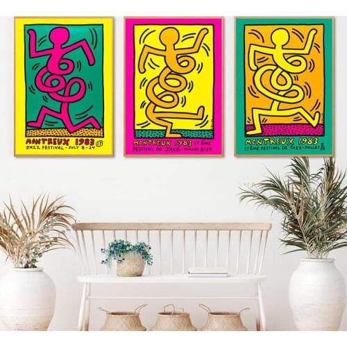 Pop Street Art Keith Abstract Graffiti Art Painting Posters and Prints Creative Wall Art Canvas Picture Living Room Decor