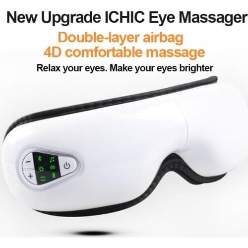 Smart Rechargeable Eye Massager Facial Massager Bluetooth Music Foldable Air Pressure Heating Massage Relaxation