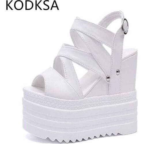 Womens shoes 2021 summer high heels Roman womens shoes net red shoes waterproof hollow comfortable inside high sandals