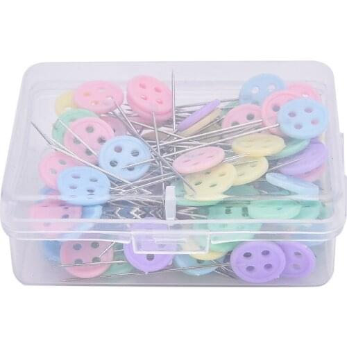1-100Pcs Patchwork Needle Craft Flower Button Head Pins Embroidery Pins For DIY Quilting Tool Sewing Accessories Hot Sale